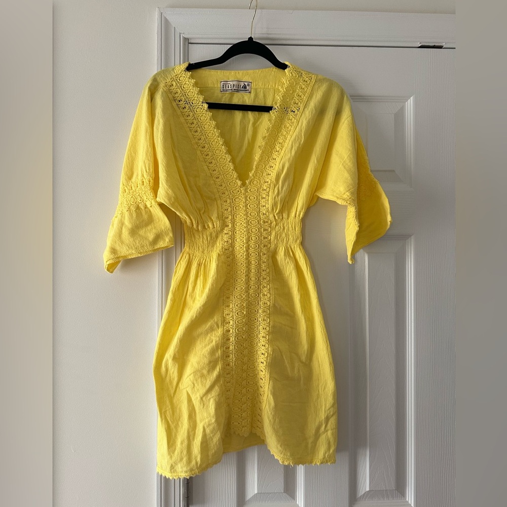 Yellow lace dress